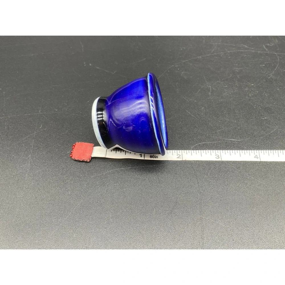 Cobalt Blue Glass Egg Cup with Starburst‎ Base Vintage Pressed Kitchenware